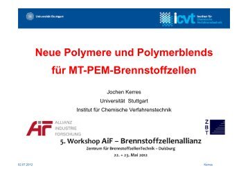 Neue Polymere und Polymerblends für MT-PEM-Brennstoffzellen