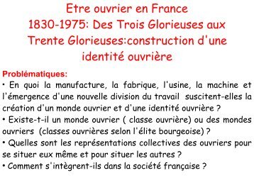 Etre ouvrier en France 1830-1975 - site de l'Académie de Montpellier