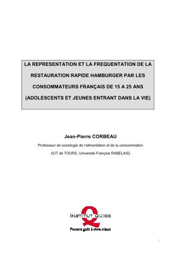 Jean-Pierre CORBEAU LA REPRESENTATION ... - DRAAF du Centre