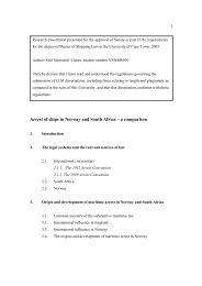 Arrest of ships in Norway and South Africa – a comparison