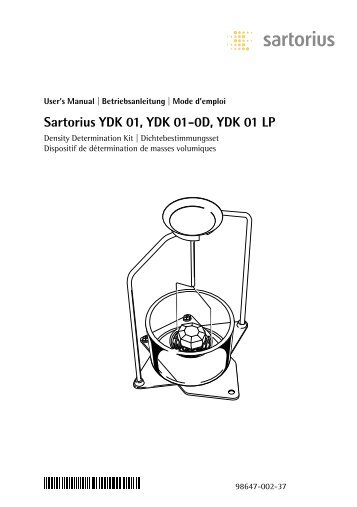 Sartorius YDK 01, YDK 01-0D, YDK 01 LP - Catalogus.de