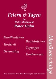 Menüvorschläge, pdf - Roter Hahn - Restaurant Hotel Rüsselsheim