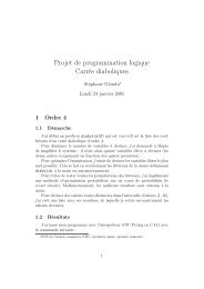 Projet de programmation logique Carrés ... - Stéphane Glondu