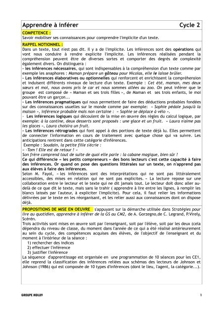 Apprendre à inférer C2