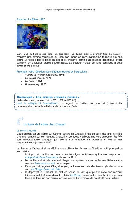 Chagall dossier pédagogique - Musée du Luxembourg