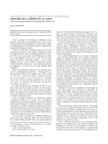 histoire de la médecine / history of medicine - Lebanese Medical ...