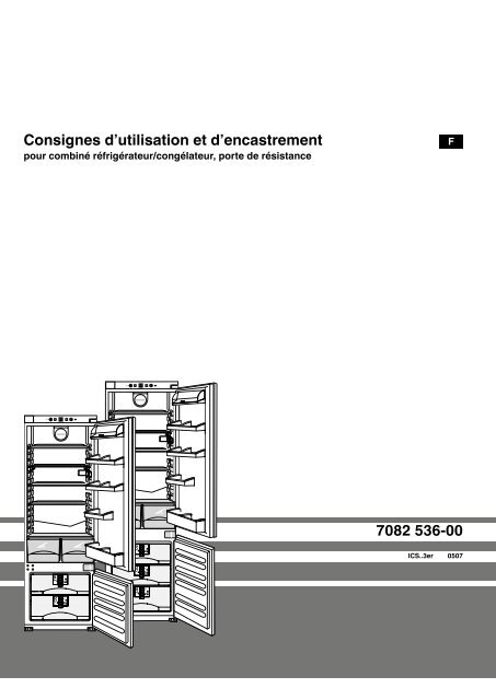 7082 536-00 Consignes d'utilisation et d'encastrement - Liebherr