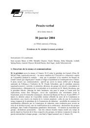 Procès-verbal 30 janvier 2004 - Fribourg