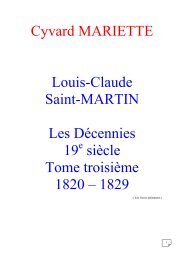 Cyvard MARIETTE Louis-Claude Saint-MARTIN Les Décennies 19 ...