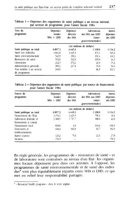 SANTE PUBLIQUE