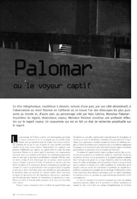 N. 46/47 Palomar : voyeur, voyant, visionnaire - ViceVersaMag