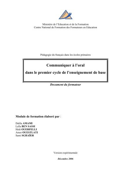 Doc. du formateur - Cenaffe