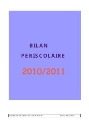 bilan periscolaire 2010- 2011 - Villeneuve lez avignon