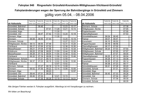 (Fahrplan Sperrung BÜ Grünsfeld 2006-03-27.xls)