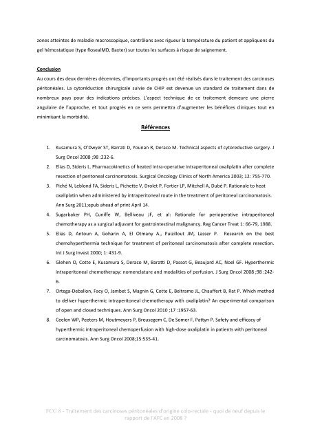 Traitement des carcinoses péritonéales d'origine colo-rectale. Quoi ...