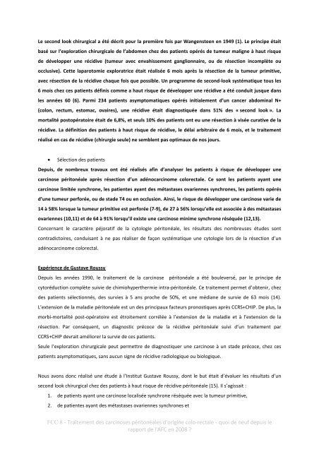 Traitement des carcinoses péritonéales d'origine colo-rectale. Quoi ...