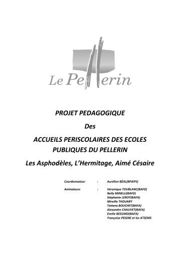Projet pédagogique accueils périscolaires - Le Pellerin