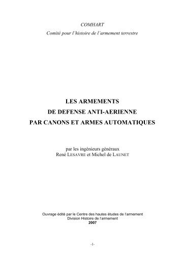 Les armements de défense antiaérienne - Souvenirs de la ...