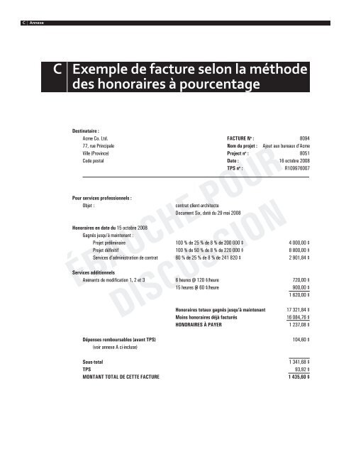 déterminer les honoraires appropriés pour les services d'un architecte