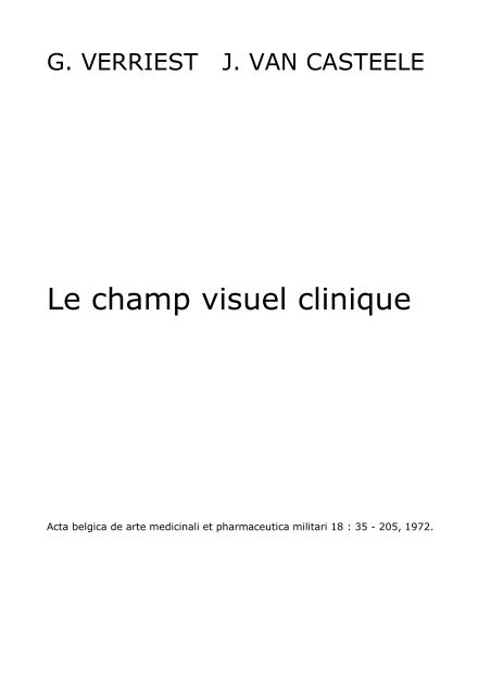 Le champ visuel clinique
