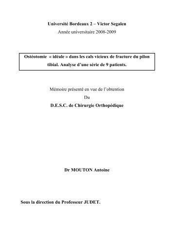 Mémoire DESC - Antoine Mouton - desc orthopedie