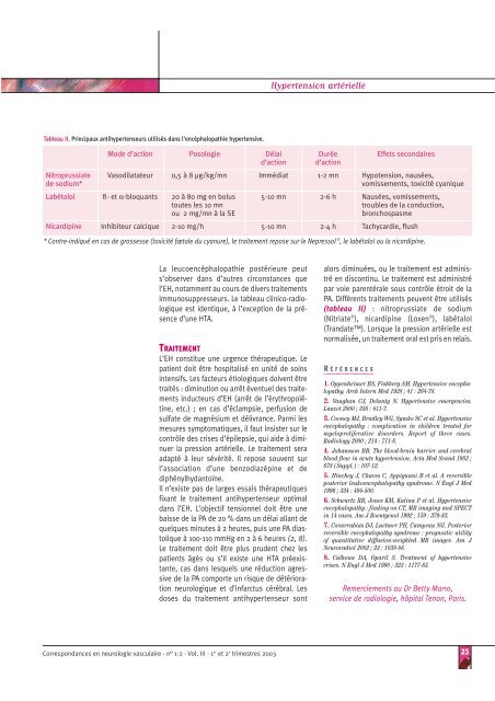 L encéphalopathie hypertensive - Accident vasculaire cérébral