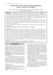 Introduction de la Peste Porcine Africaine à Madagascar, histoire et ...