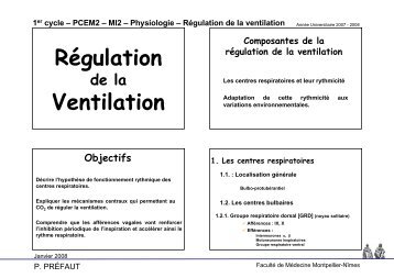 Régulation Ventilation - Faculté de médecine de Montpellier