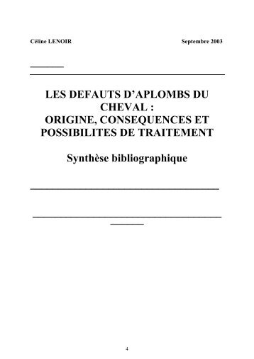 LES DEFAUTS D'APLOMBS DU CHEVAL - OATAO (Open Archive ...