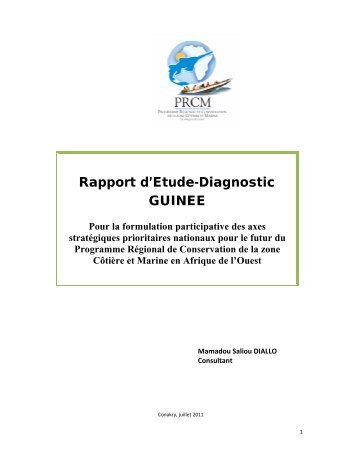 Rapport d'Etude-Diagnostic GUINEE - de la zone côtière et marine ...