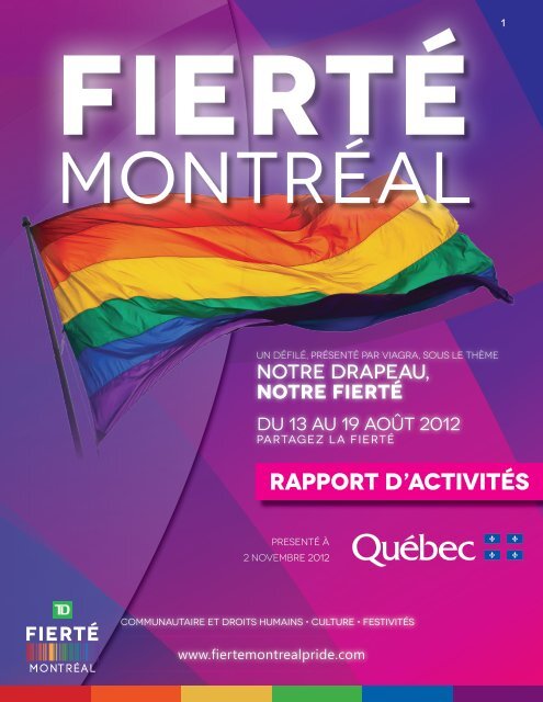 Rapport 2012 pour Tourisme Québec - Fierté Montréal