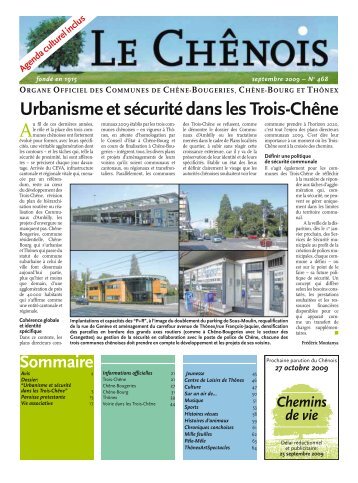 Sécurité, Urbanisme, Relations transfrontalières ... - Chêne-Bougeries