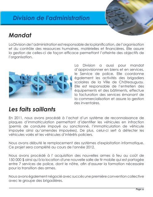 Rapport annuel 2011 - Ville de Châteauguay