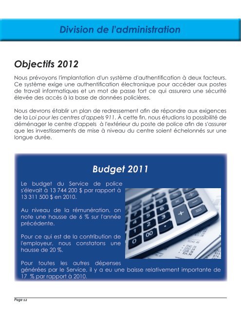 Rapport annuel 2011 - Ville de Châteauguay