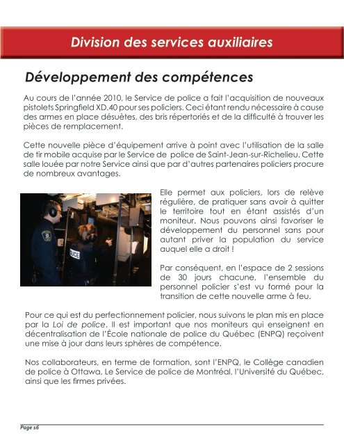 Rapport annuel 2011 - Ville de Châteauguay