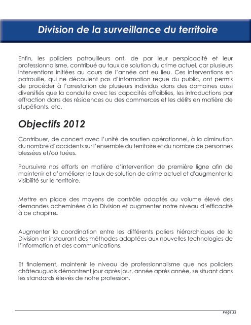 Rapport annuel 2011 - Ville de Châteauguay