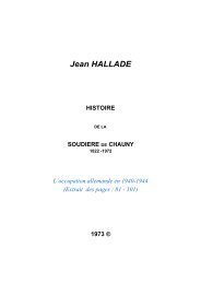 Jean HALLADE - Mémoires du Chaunois