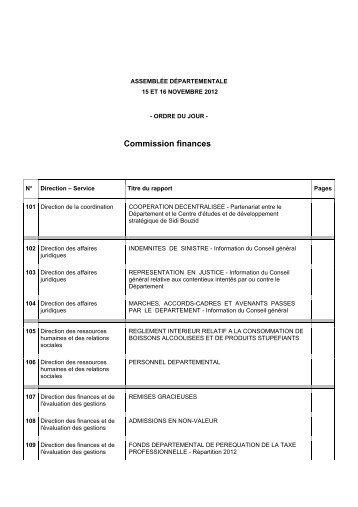 Commission finances - Département de Saône-et-Loire