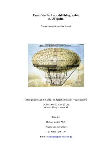 Französische Auswahlbibliographie zu Zeppelin - Zeppelin Museum