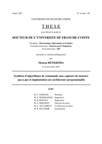 Moussa BENDJEDIA - Université de Franche-Comté