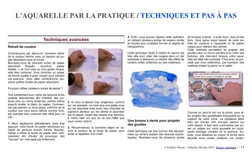 L'AQUARELLE PAR LA PRATIQUE TECHNIQUES ET PAS À PAS