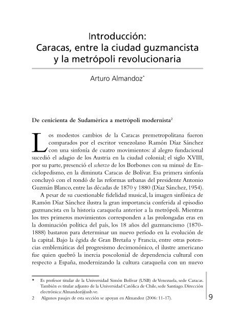 Caracas, entre la ciudad guzmancista y la metrópoli revolucionaria