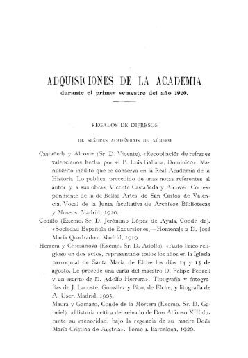 ADQUISICIONES DE LA ACADEMIA