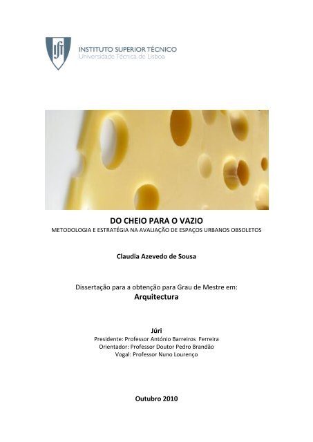 Do Cheio Para O Vazio Universidade Tecnica De Lisboa