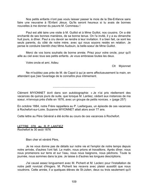 Lettres de Clément Myionnet