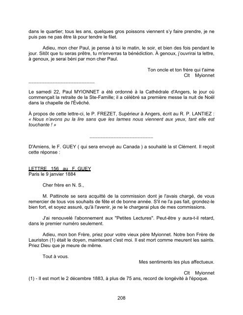 Lettres de Clément Myionnet