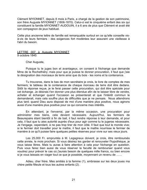 Lettres de Clément Myionnet