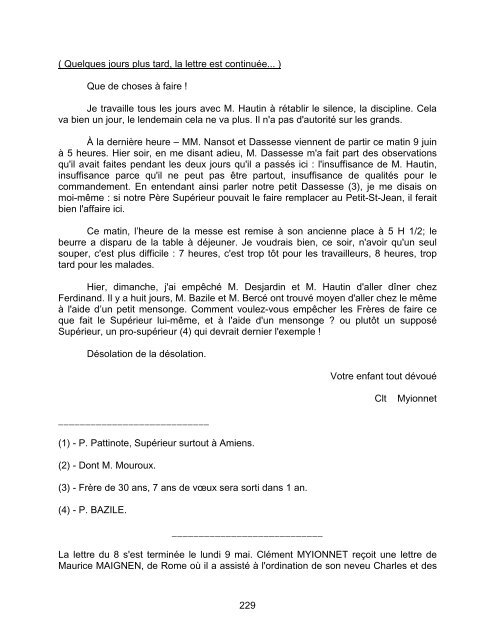 Lettres de Clément Myionnet