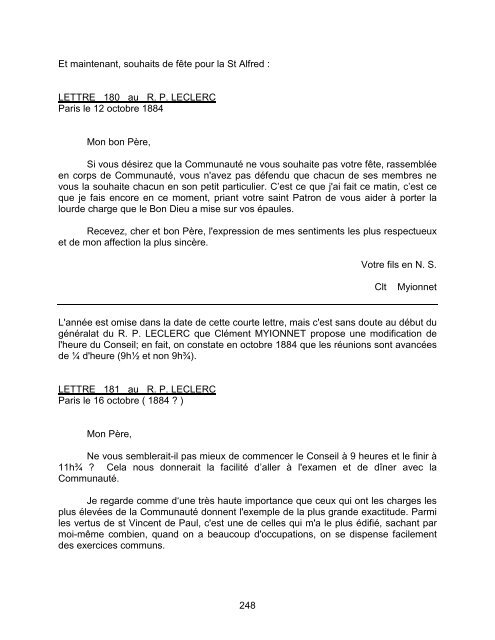 Lettres de Clément Myionnet