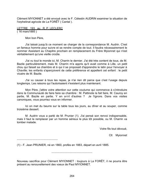 Lettres de Clément Myionnet